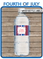 Fourth of July Water Bottle Labels template