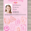Editable & Printable Luau Theme Party Passport Invitation Template