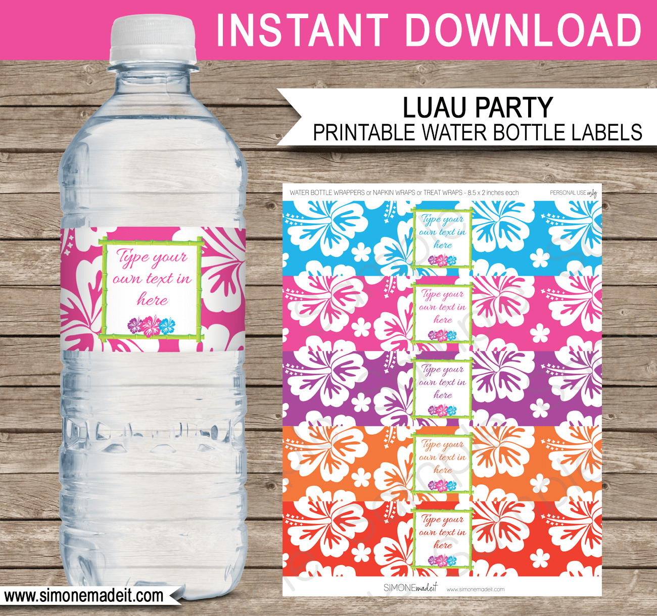 Luau Water Bottle Labels Free Printable Printable Form Templates And 