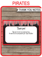 Pirate Party Thank You Cards template