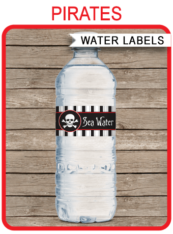 Pirate Party Custom Birthday  special occasion self adhesive water bottle labels