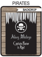 Pirate Party Jolly Roger Backdrop -36×48 inch + A0 sizes