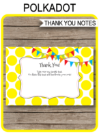 Polkadot Party Thank You Cards template