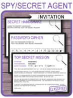 Spy Party Invitations Template – purple