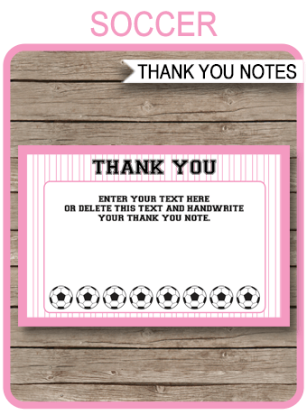 Soccer Birthday Party Favor Tags template - pink