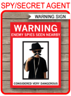 Printable Spy Party Wanted Poster Template | Warning Sign | Digitally insert your photo | DIY Secret Agent Birthday Party Decorations | Instant Download via simonemadeit.com #wantedposter