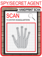 Spy Party Handprint Scanner Template – red