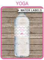 Printable Yoga Party Water Bottle Labels Template | Birthday Party Decorations | DIY Editable Text | $3.00 INSTANT DOWNLOAD via SIMONEmadeit.com