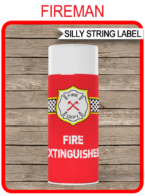 Fire Extinguisher Silly String Labels