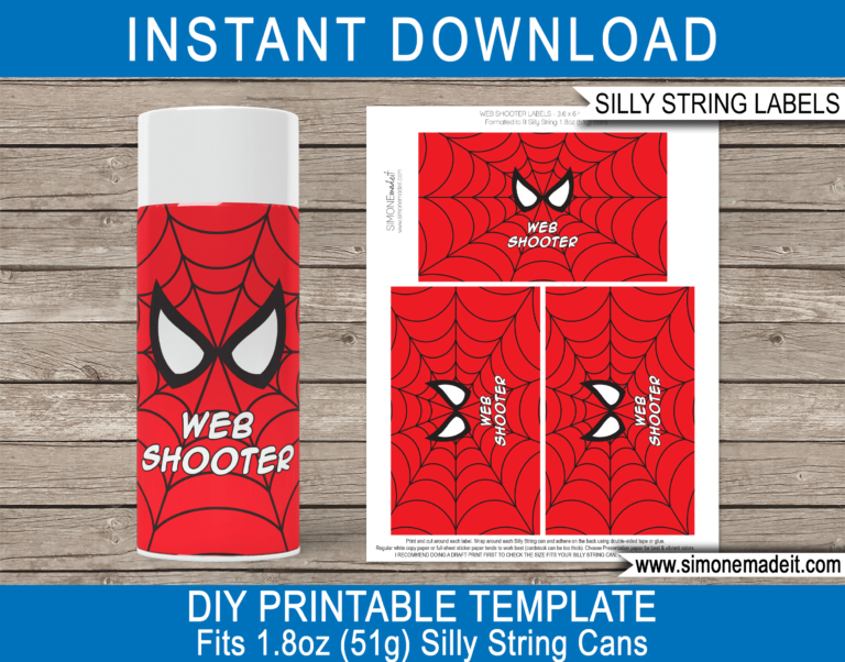 Printable superhero water bottle labels