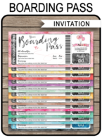 Printable Boarding Pass Invitation Template | Watercolors | Printable Fake Plane Ticket Invite | Destination, Event, Baby Shower, Bridal Shower, Birthday Party, Bachelorette, Bachelor, Stag, Wedding, Travel | INSTANT DOWNLOAD with editable text | simonemadeit.com