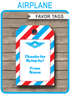 Printable Airplane Party Favor Tags Template | Thank You Tags | Birthday Party | Editable DIY Template | $3.00 INSTANT DOWNLOAD via SIMONEmadeit.com