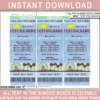 Printable Stagecoach Inspired Party Ticket Invitation Template | Country Music Festival Theme | Birthday Party Invite | Kidchella | Fete, Gala, Fair, Carnival | Editable & Printable Template | Instant Download via simonemadeit.com