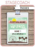 Festival Party VIP Passes template – green