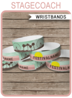 Festival Party Printable Wristbands – green