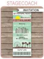 Festival Party Ticket Invitation template – green