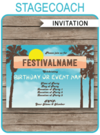 Festival Party Invitations template – blue