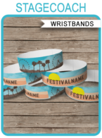 Festival Party Printable Wristbands – blue