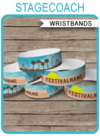 Printable Stagecoach Theme Wristbands | Country Music Festival, Coachella Inspired, Kidchella, Fauxchella, Fete, Gala, Fair, Carnival | Birthday Party Decorations | Editable DIY Template | Instant Download via SIMONEmadeit.com