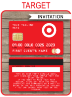 Target Theme Party Credit Card Invitation Template | DIY Printable Shopping Spree Invites | Mall Scavenger Hunt Birthday Party Invitations | INSTANT DOWNLOAD via simonemadeit.com