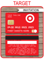 Target Theme Party Credit Card Invitation Template | DIY Printable Shopping Spree Invites | Mall Scavenger Hunt Birthday Party Invitations | INSTANT DOWNLOAD via simonemadeit.com