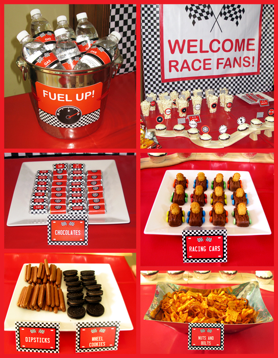 Race Cars Birthday Party Food Table