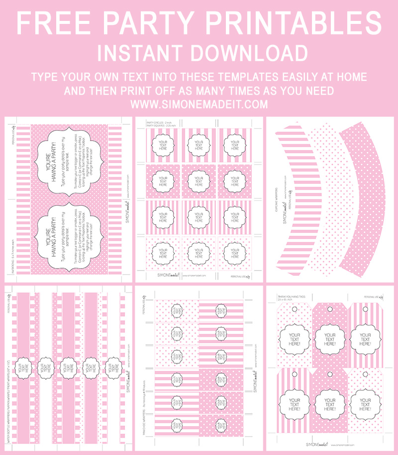 Free Pink Baby Shower Printable Templates