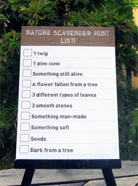Nature Scavenger Hunt | Camping Birthday Party | Printable Template